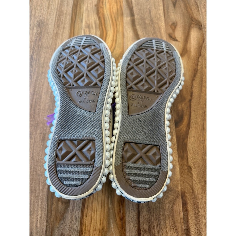 Custom White Converse Chuck Taylor All Star Low Top Sneakers Embellished 10.5 - Picture 6 of 14